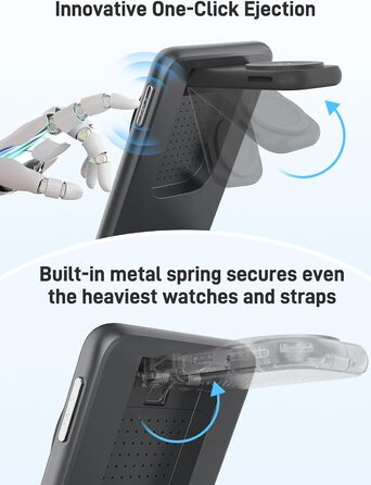 Магнітна зарядна станція 3-в-1 для Samsung Galaxy S25 Ultra/S24 з MagSafe, зарядка для годинників Galaxy Watch Ultra/8/7/6, бездротовий зарядний пристрій для подорожей (сріблястий)