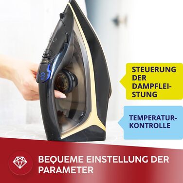 Пароочисник MPM MZE-26 бездротовий з керамічною підошвою, 2600 Вт - Anti-Drip, Self-Clean, LED-дисплей, 2 режими, з/без кабелю