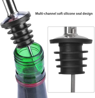 Набір з 4 винних наливників + пензлик, з нержавіючої сталі