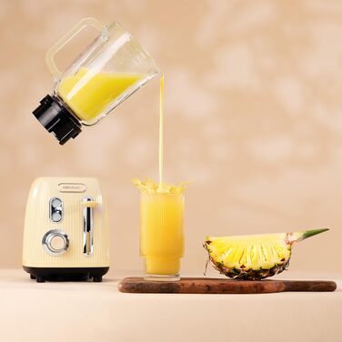 Cecotec Retro Power Stand Mixer - Black Titanium Finish, 1200W, 1.5L, 2-Speed, Green/Yellow Vintage Design
