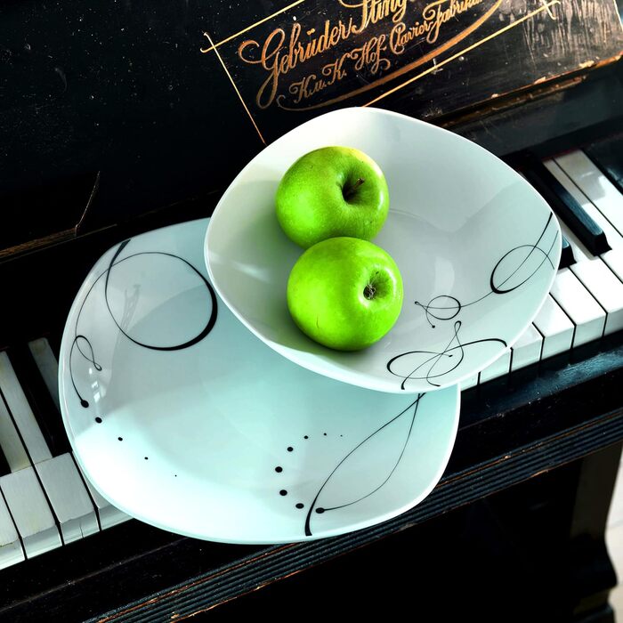 Mäser Chanson: Набір посуду з порцеляни (12 предметів) для 6 осіб, білий