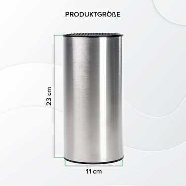Coninx Stainless Steel Knife Block without Knives - Modern round knife block with flexible lamellae - Universal knife holder - Stylish unstocked knife block - Simplifies knife storage