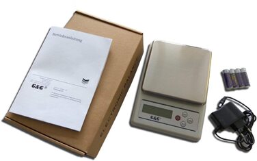 Кухонні ваги G&G KF6K: точність 0.1г, 6 кг, автоматичне вимкнення, з адаптером та батарейками