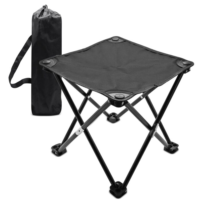 Складний туристичний стільчик для кемпінгу, риболовлі та пікніків. Легкий, портативний, з міцними ніжками та сумкою для перенесення (31 x 31 x 33 см)
