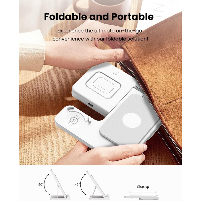 Зарядний пристрій GEEKERA 3-в-1: для Samsung Galaxy S25/S24/S23/S22, Galaxy Watch 8/7/6/5/4/3 та Galaxy Buds