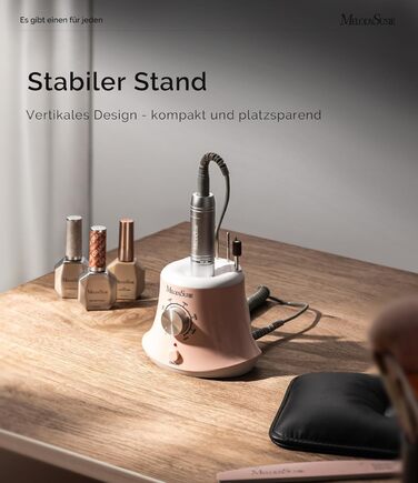 Електричний фрезер для нігтів MelodySusie 30000 об/хв: професійний набір для манікюру та педикюру з педаллю, для гелю та акрилу, білий (C-рожевий)