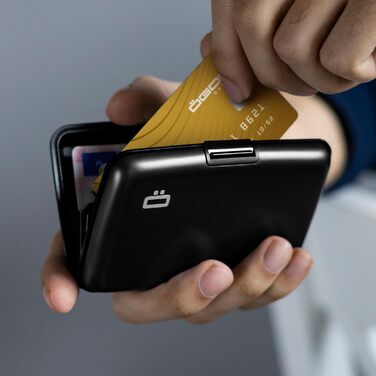 Картахолдер ÖGON -DESIGNS Smart Case Stockholm V1 (Чорний) з RFID захистом, алюміній