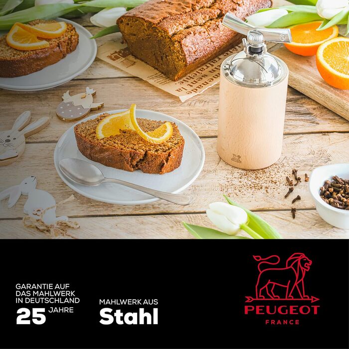 Механічний дерев'яний млин для перцю Peugeot Isen, класичне регулювання помолу, 16 см, натуральний, сталь