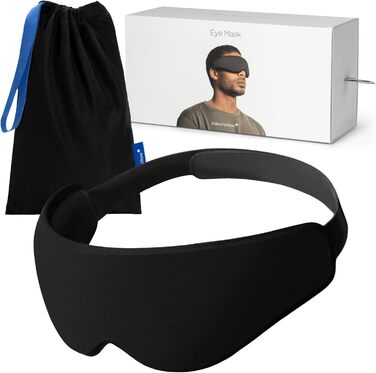 Ostrichpillow Маска для сну Eclipse Black | Ергономічна 3D маска для сну | Блокує світло для повного затемнення