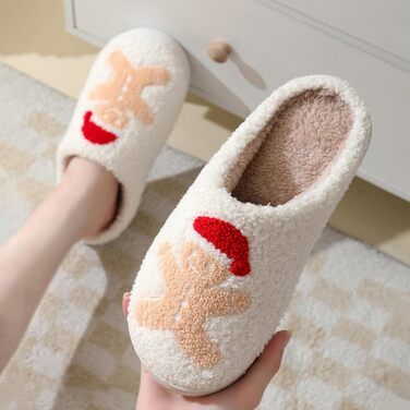 Тапочки жіночі плюшеві з малюнком оленя, теплі, антиковзні, 40/41 EU