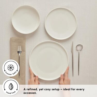 Karaca Solem: Елегантний набір посуду з 18 предметів (6 персон) з чорного стеінготу, Karaca