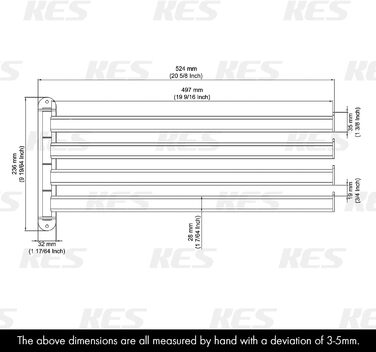 KES Towel Rail Swivel Towel Bar 4 Arms Bathroom Stainless Steel SUS304 Towel Holder 50CM 180° Rotation Brushed, A2104S4L50-2 4 Arms, 50CM Brushed