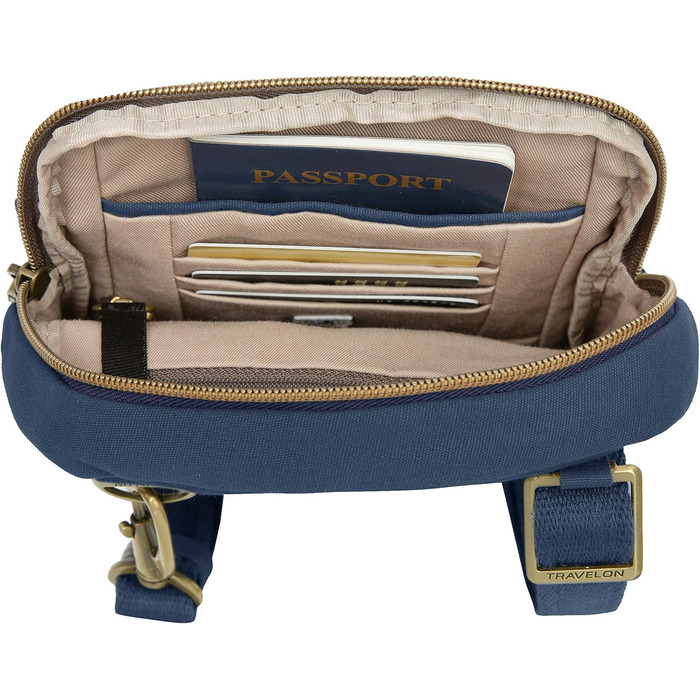 Сумка-тоут Travelon Anti-Theft Courier Navy - захист від крадіжки