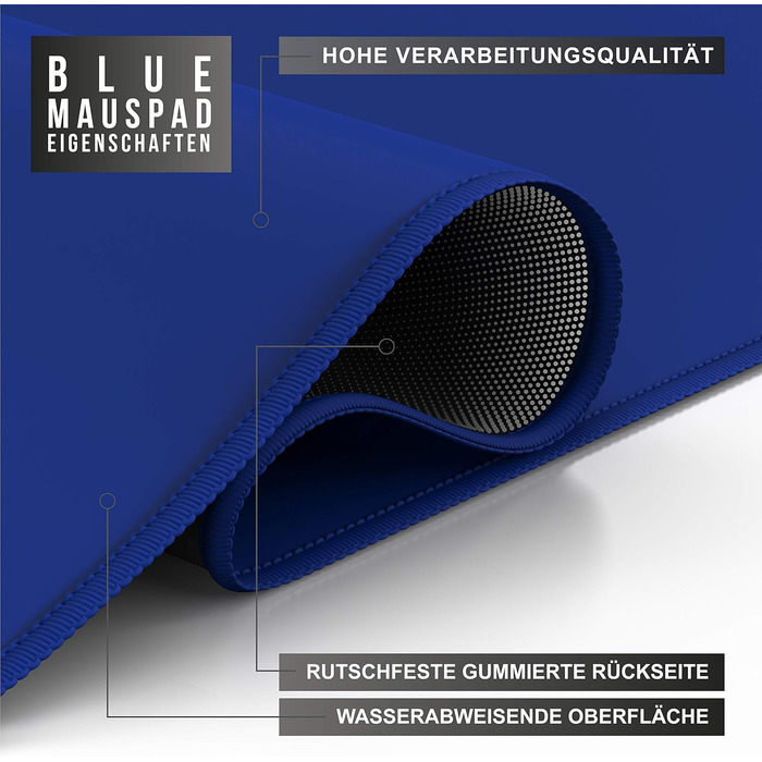Килимок для миші TITANWOLF XXL 900 x 400mm - великий, для геймінгу, синій
