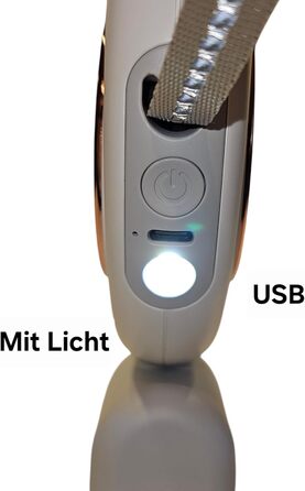 Леєчка для собак з LED-підсвічуванням, 3м, тримач для відходів, світловідбивачі, білий/рожевий, до 10кг