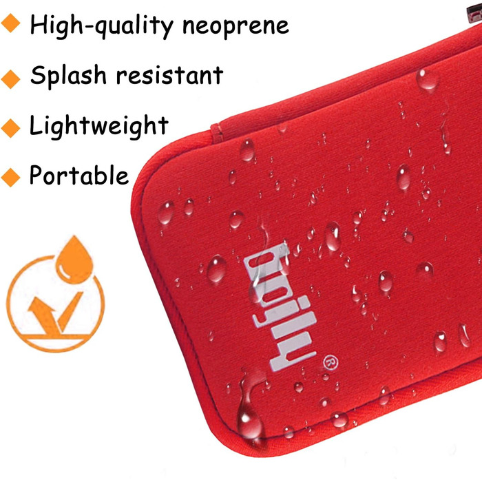 Органайзер для USB-накопичувачів та аксесуарів: водонепроникний чохол, 9 відділень, чорний (великий, червоний)