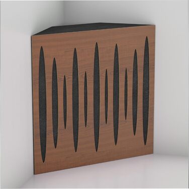 Набір акустичних басових пасток для кутів PULSE-100mm (4 шт), 50x50x10 см, колір горіх — звукопоглинаючі панелі для студії звукозапису