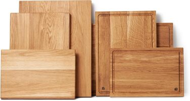 Cutting and Serving Board made of high-quality oak, 40 x 30 cm | Antibacterial kitchen board from Europe | Serving board, breakfast board, solid wood board