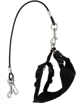 Автомобільний ремінь безпеки для собак Mogoko Kaufester: не гризеться, з нержавіючої сталі, з подвійним кріпленням та фіксатором (40,6 см, 16 дюймів)