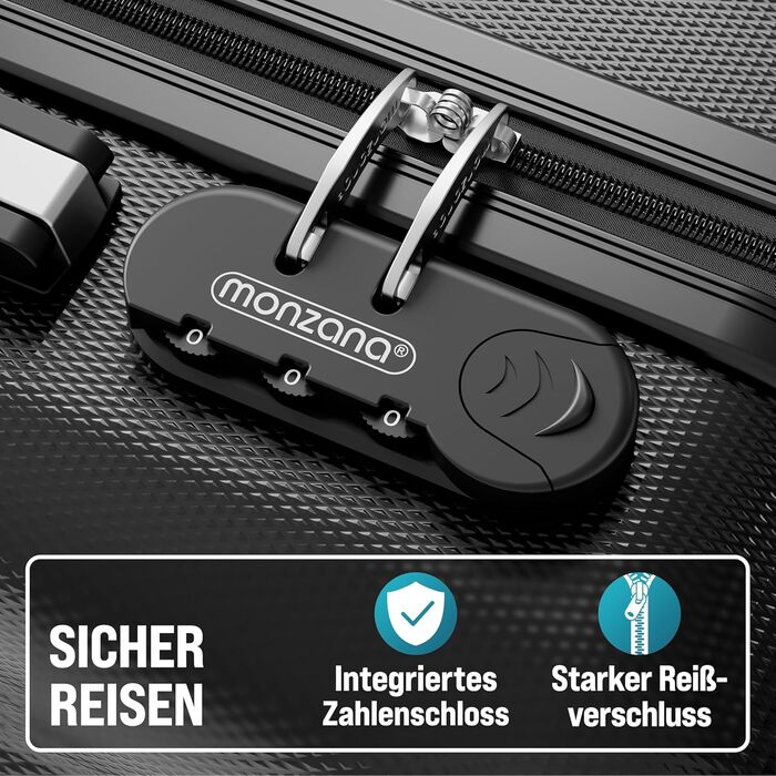 Набір валіз Monzana® 3шт (M-L-XL), зелений - з замком, органайзером та вагами. Hartschalenkoffer, Trolley Set