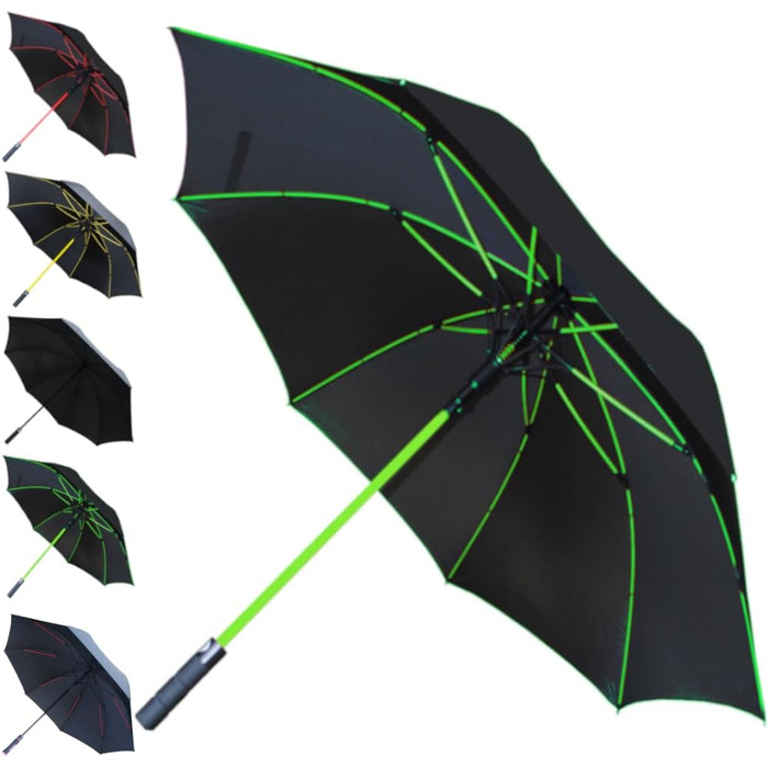 COLLAR AND CUFFS London XL Golf Umbrella - Windproof, Fiberglass Ribs - Automatic Open/Close - Red & Green - Large 154cm