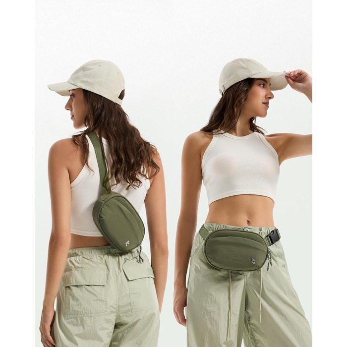 tomtoc жіноча поясна сумка, нагрудна сумка з RFID захистом, 1.5 л, зелена