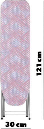 КADAX Прасувальна дошка з полицею, 104x30 см, прасувальна станція з підставкою для праски, компактна, з підкладкою з піни (персикова)