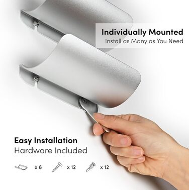 XYMPO Wall-Mounted Wine Rack Set, 6-Piece Aluminum Bottle Holders with Non-Slip Cork Pads for Secure Storage