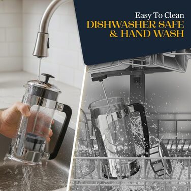 ESPRO P5 French Press: Френч-прес з подвійним мікрофільтром, 950 мл, Borosilikatglas