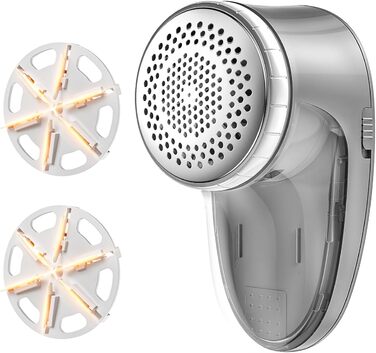 Електричний видалення ворсу для одягу: видалення ворсу з одягу з 6 змінних лез з нержавіючої сталі (сірий)