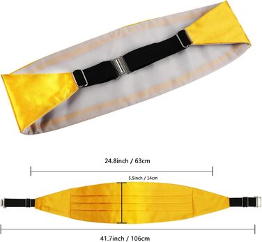 Метелик Alizeal чоловічий однотонний, з підтяжками та нагрудною хусткою (Золото-Жовтий, 132)