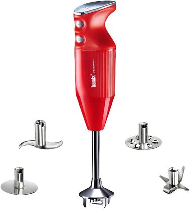 Bamix Stabmixer Set M350 MAXX: Блендер занурювальний, швейцарський, 350 Вт, 2 швидкості, набір з насадками (м'ясорубка, овочерізка, вінчик, диск)