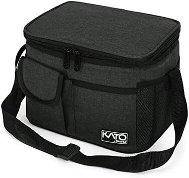 Термосумка Kato Tirrinia 17L (23 банки) - велика, чорна, водонепроникна для пікніків, роботи, пляжу