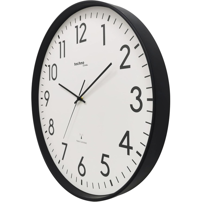 Technoline XXL Radio Wall Clock WT8998, 50 cm, Station Clock, XXL Wall Clock, Black