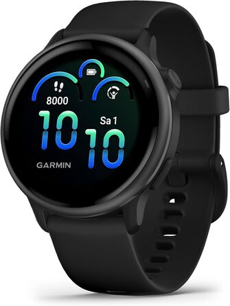 Розумний годинник Garmin vívoactive 6 42mm - фітнес-трекер з AMOLED-дисплеєм, до 11 днів роботи від акумулятора, 80+ спортивних функцій, моніторинг здоров'я, сповіщення та Garmin Pay (чорний/сірий)