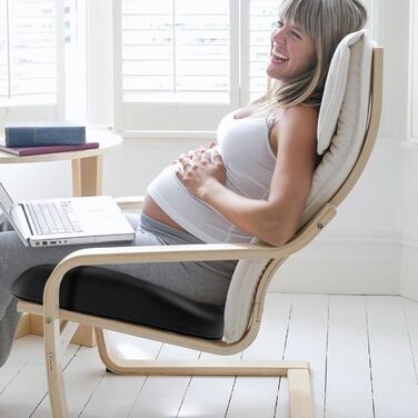 Ортопедична подушка для сидіння Benazcap Donut, для офісних крісел, авто та інвалідних візків – подушка з ергономічної піни з пам'яті ефекту для геморою, ішіасу, вагітності та після пологів, чорна