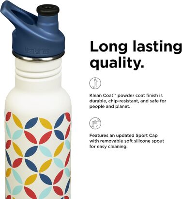 Klean Kanteen Classic Narrow Water Bottle 18 oz (Retro Dots)