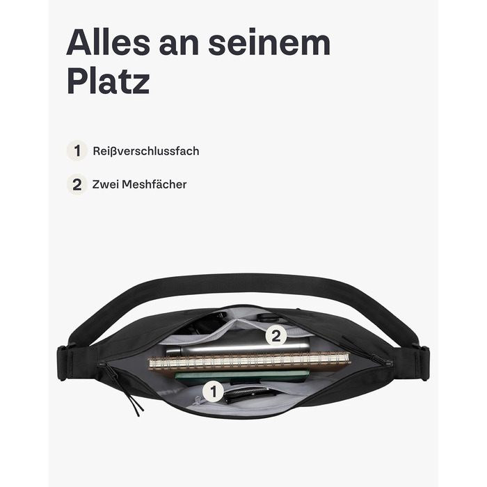 Сумка через плече Johnny Urban Ally Medium Сіра (10л) - Водовідштовхувальна Moon Bag для жінок та чоловіків