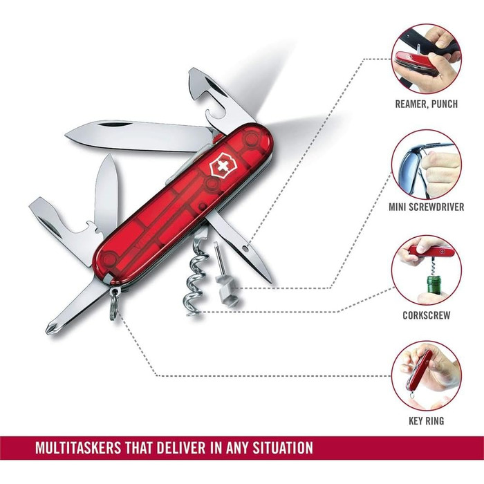 Швейцарський ніж Victorinox Spartan Lite червоний – багатофункціональний інструмент