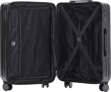 Чорний великий валіза на 4 колесах з TSA-замком, телескопічним ручками та жорстким корпусом, 76 см