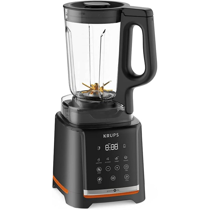 Krups Highspeed Stand Mixer InfinyMix KB9158 | 1600 W | 5 automatic programs + manual setting | Tritan container | includes recipe booklet | Smoothies, Shakes, Crushed Ice | Black