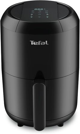 Аерофритюрниця Tefal EY3018 Easy Fry Compact, 1,6 л, 6 програм, цифровий дисплей, для 1-2 осіб, енергозберігаюча, без олії, чорна