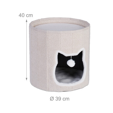 Relaxdays Foldable Cat Cave in Beige