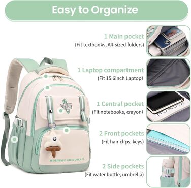 Дитячий рюкзак IvyH для дівчаток - стильний шкільний рюкзак, водонепроникний, великий, для 3-6 класів, фіолетовий