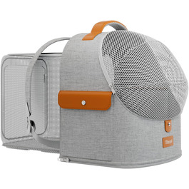 Розширюваний рюкзак для котів - рюкзак-переноска для тварин з дихаючою сіткою 4D, рюкзак для собак та котів до 12 кг (Сірий)