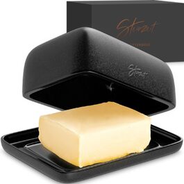 Stone Age Design Butter Dish - Ceramic Butter Dish for all common butter (250gr) - Butter bell and butter crock with unique design - Butter dish and butter box dishwasher safe