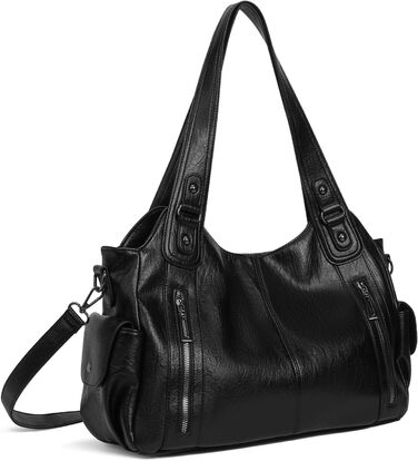 Сумка жіноча GSenhui вінтажна міська велика шопер з PU-шкіри, чорна, для подорожей, стиль панк