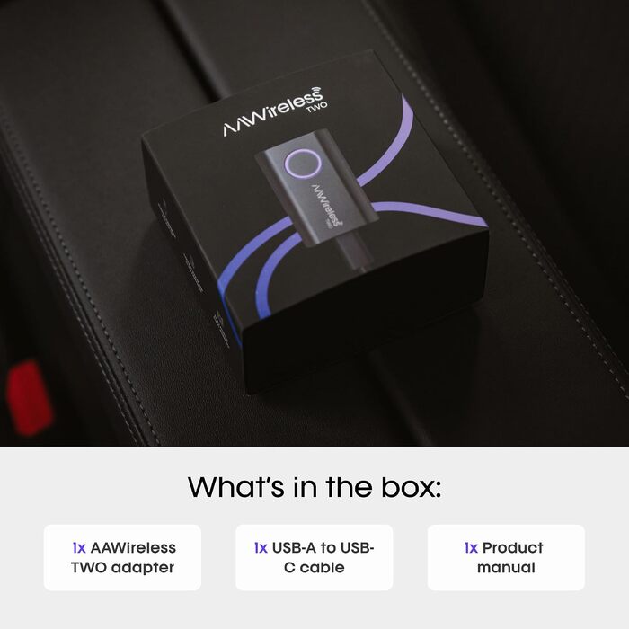 Бездротовий адаптер AAWireless для Android Auto — швидке підключення Plug & Play, стабільний зв'язок, з багатофункціональною кнопкою