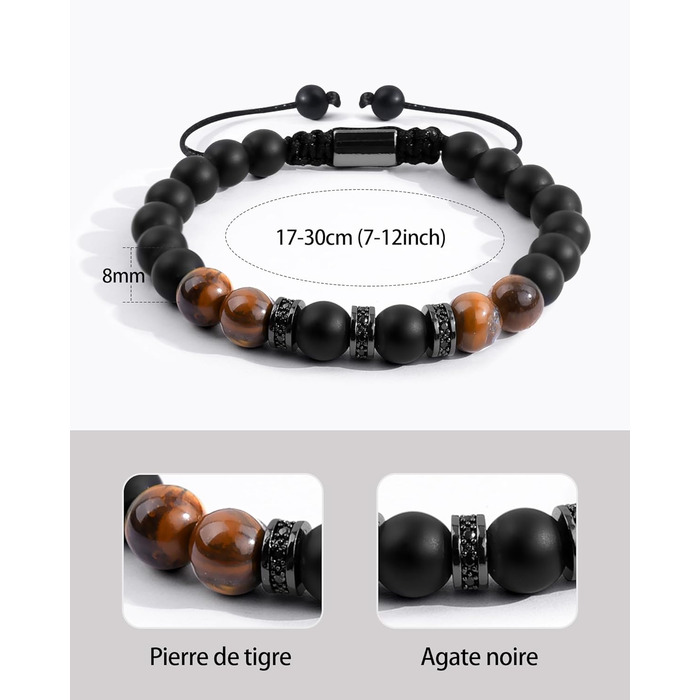 Браслет на руку VGWON для чоловіків з перлами – подарунок на день народження, Різдво, для хлопчика 11-16 років, друзів, чоловіка, батька. Модель UVG-BM106S