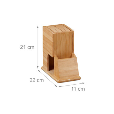 Relaxdays Unassembled Bamboo Knife Block